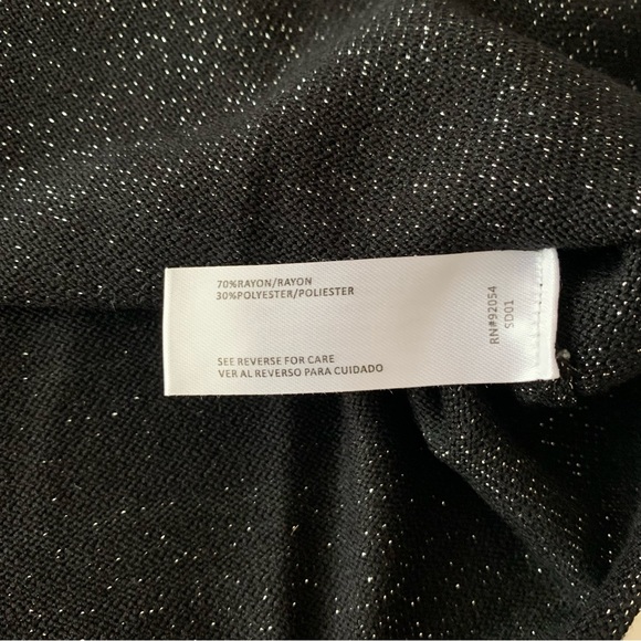 BYdesign puff sleeve tinsel sparkle shirt black size medium - Picture 4 of 6